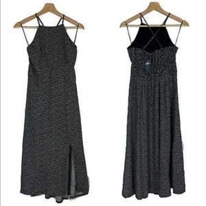 Hollister White & Black Polka Dotted Midi Dress